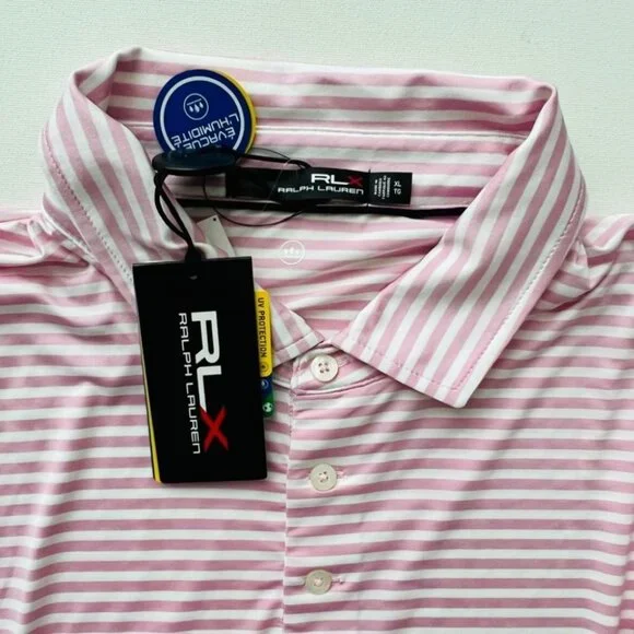 RLX Ralph Lauren Wicking UV Spyglass Striped Polo Shirt